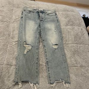 Pistola Denim Light Washed Straight Leg Distressed Jeans - Size 29